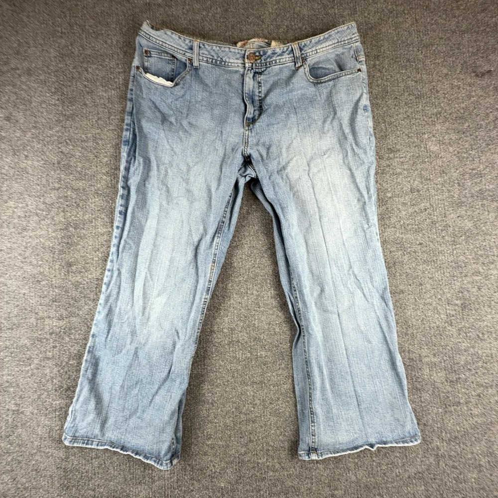 Faded Glory Jeans Womens 24W Petite Light Wash High Rise Relaxed Bootcut Stretch